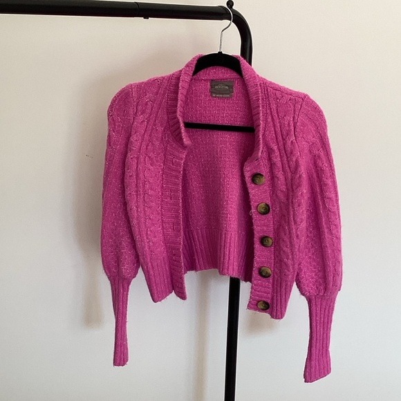 Urban Outfitters Sweaters - Urban Outfitters Fuchsia Cable Knit Cardigan